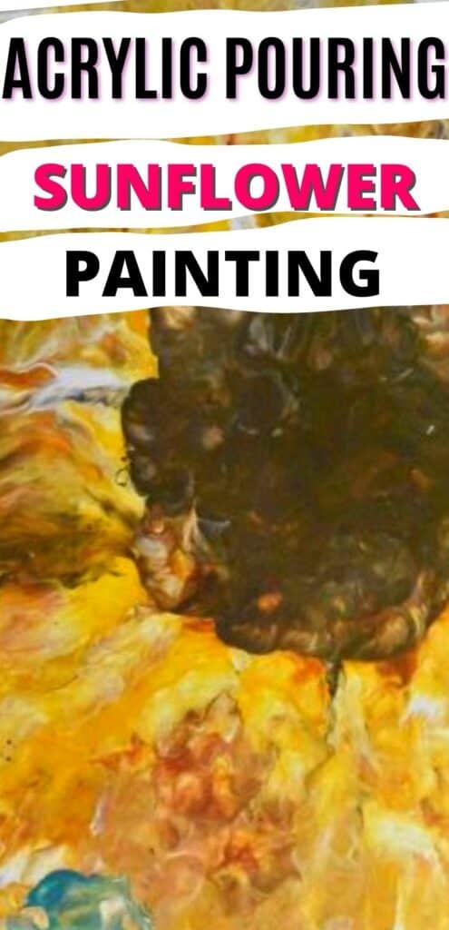 Acrylic Pouring Sunflower Painting