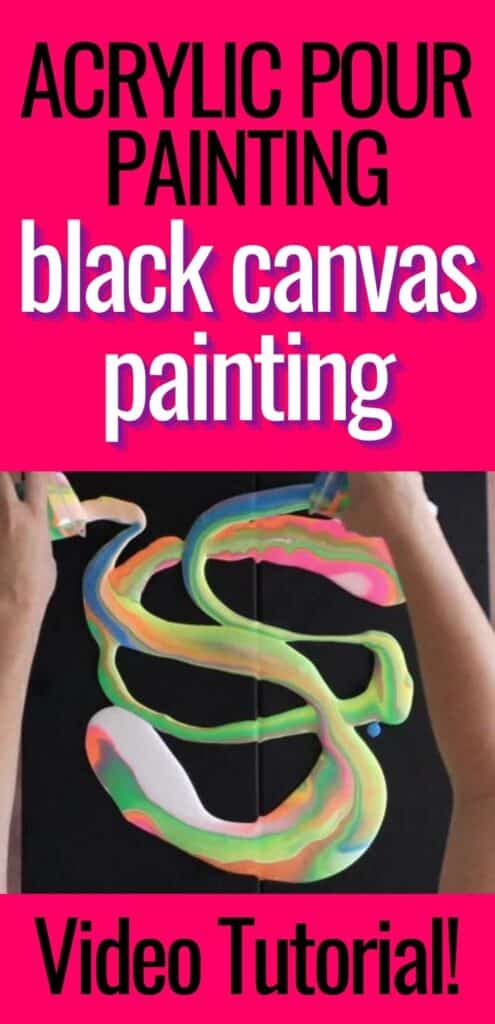 Acrylic Pour Painting Black Canvas Painting Video Tutorial