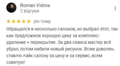 послуги з видалення татуювання