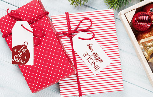 Chrismtas gifts demonstrating free gift tags