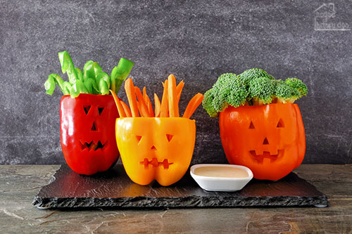 pepper and vegetable Halloween dip