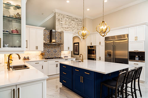 luxury kitchen with quartz countertops