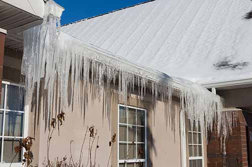 iced over gutters