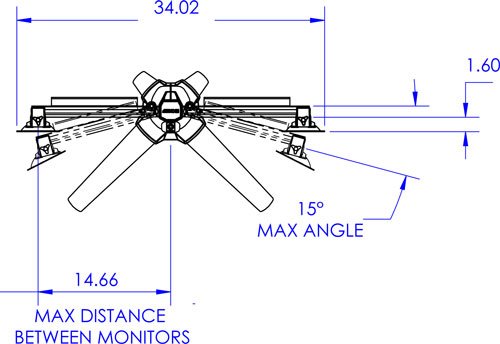K3220F Quad Display Monitor Mount Specs