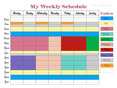 time blocking schedule