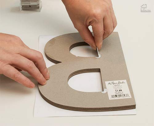 trimming paper around letter