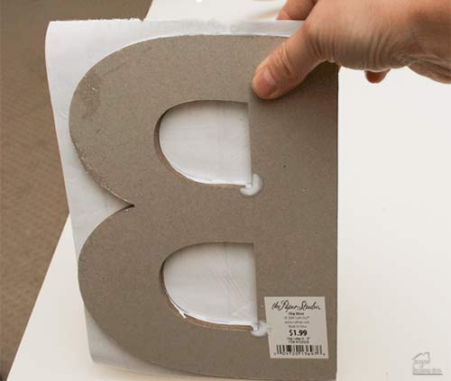 attaching paper to letter art