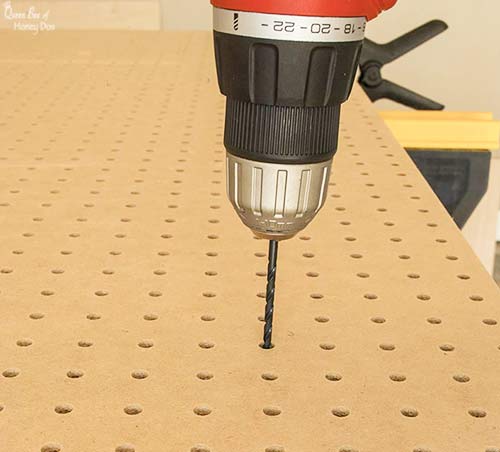 drilling pegboard hole pattern