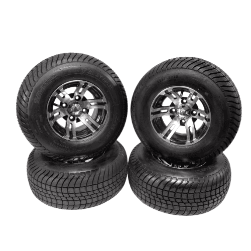 Golf Cart Mag Wheels BULLDOG 10 inch Set of 4 Silver Large Tyres