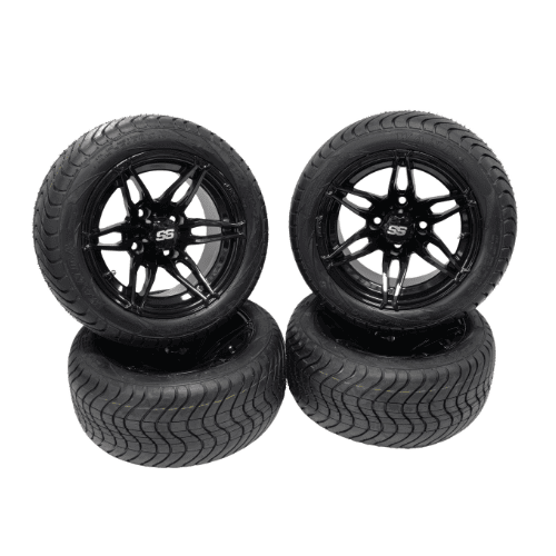 Golf Cart Mag Wheels REX 12 inch Set of 4 Gloss Black