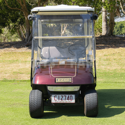 2002 EZGO TXT 4 Seat Burgundy Golf Cart - Image 2