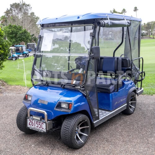 2014 ECAR Martinique 4 Seat Electric Blue Golf Cart