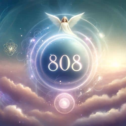 mystical image of number 808 floating the clouds