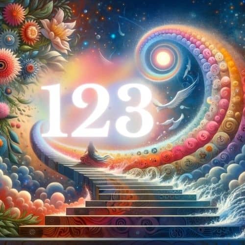Symbols of growth and the number 123 on a path of enlightenment