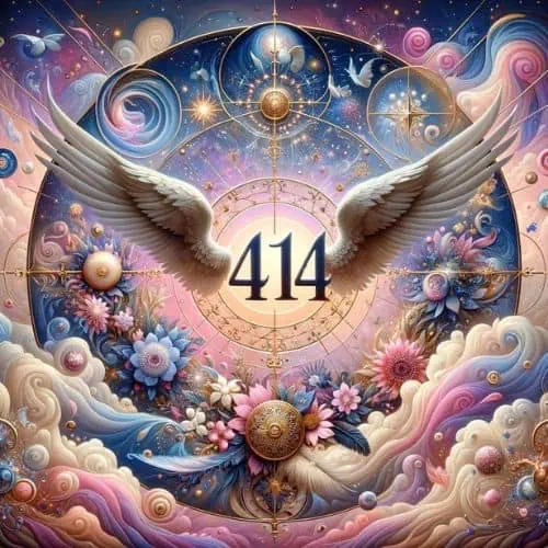 A mystical yet playful depiction, highlighting the spirituality and curiosity associated with 414