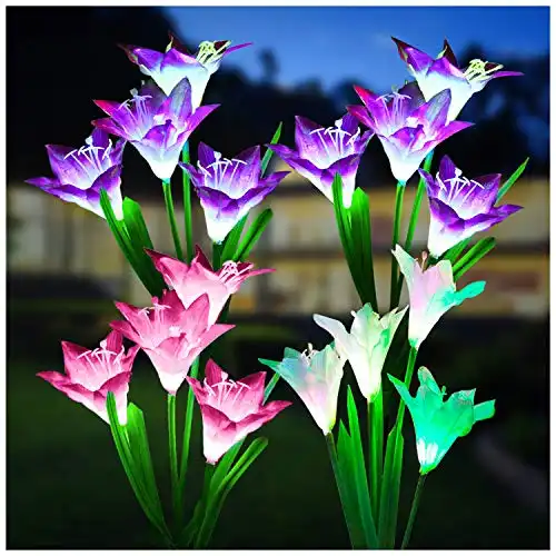 KOOPER Solar Garden Lights With Lily Flowers