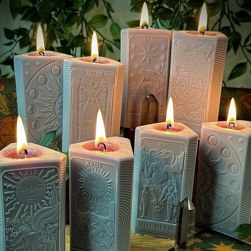 Tarot Card Pillar Candle