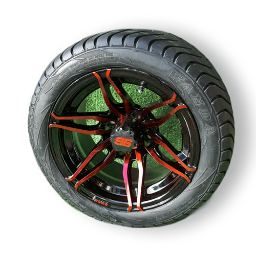 Golf Cart Mag Wheels REX 12 inch Set Red