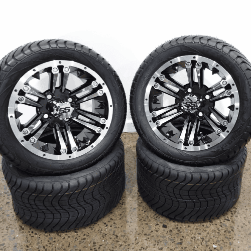 Golf Cart Mag Wheels TORQUE 12 inch Set Silver