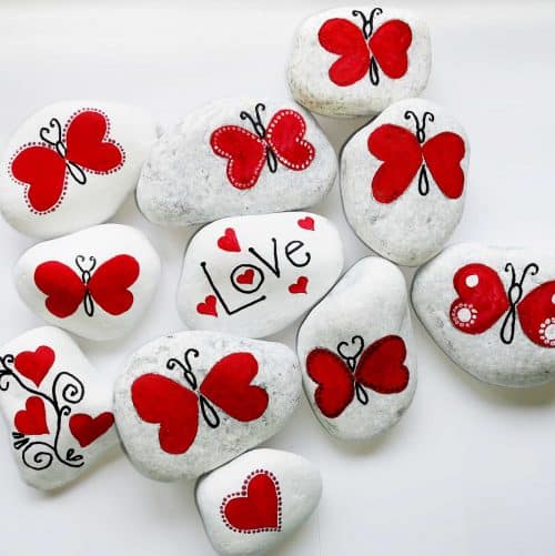 Rock Painted Valentines Flutterloves