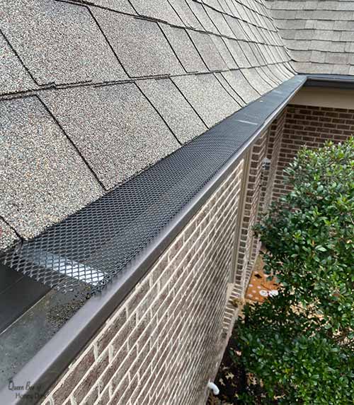 gutter guards install partially complete