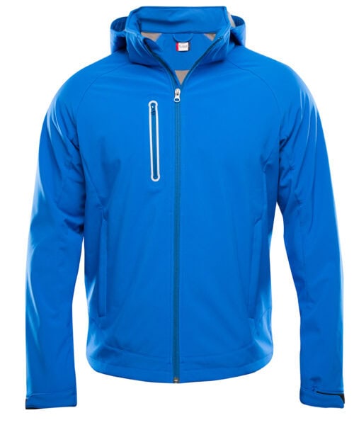 Hoge kwaliteit 3-laags softshell voor degene die op zoek is naar nét dat beetje extra. Deze hoogwaardige softshell met afneembare capuchon en reflecterende details biedt bescherming tegen regen en blijft ademend . De jas is professioneel afgewerkt met klittenband bij de mouwen