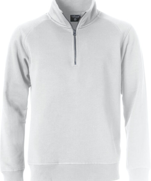 Moderne unisex sweater met halve rits en een moderne pasvorm. De sweater is voorzien van een verborgen zak met rits aan de zijkant. De hoogwaardige afwerking met ton sur ton flatlock naden en 2x2 rib in de boord en onderaan de mouwen geven deze sweater een professionele uitstraling. De behandelingen met softener en enzymen zorgen ervoor dat de sweater zacht en glad aanvoelt.