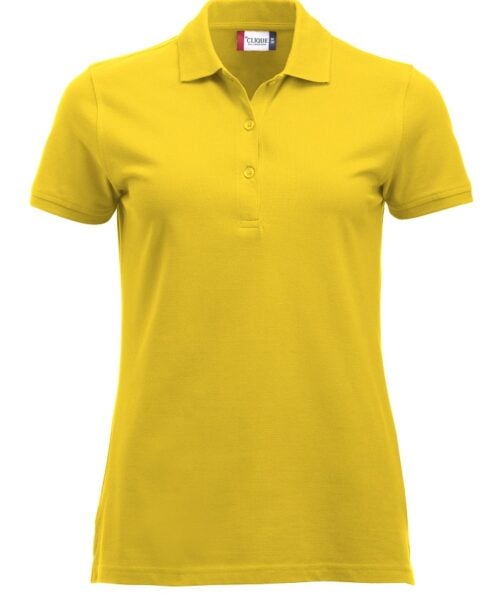 Moderne 100% gekamde katoenen dames polo.  Voorzien van 3 ton sur ton knopen en een 1x1 rib kraag.