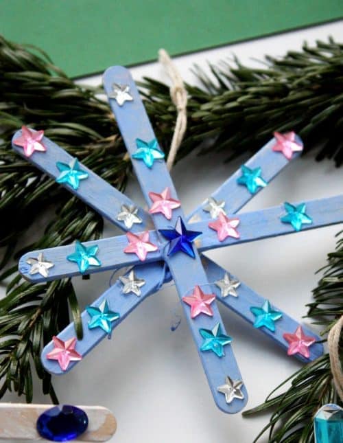 popsicle stick snowflakes for winter