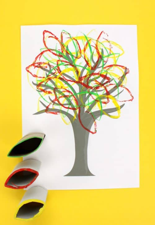 Cardboard Tube Fall Tree Art