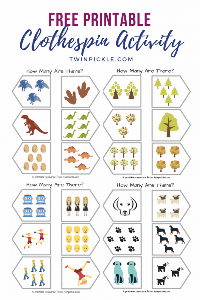 Free Printable Clothespin Activity for Toddler Preschool Counting Practice