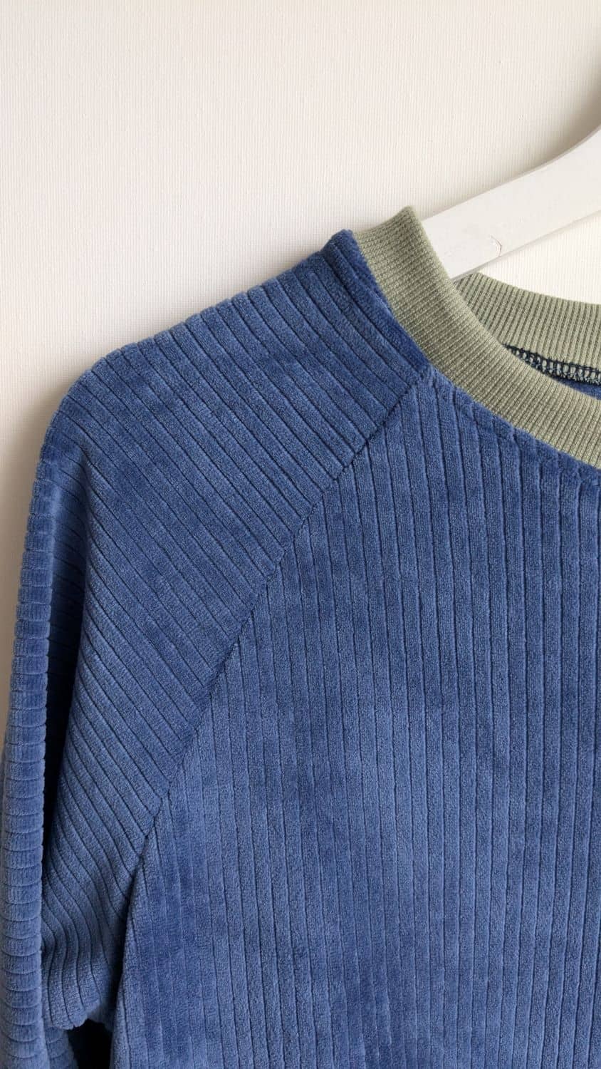 Sweatshirt Femme, Velours Bleu Gris, Elégant – Image 4