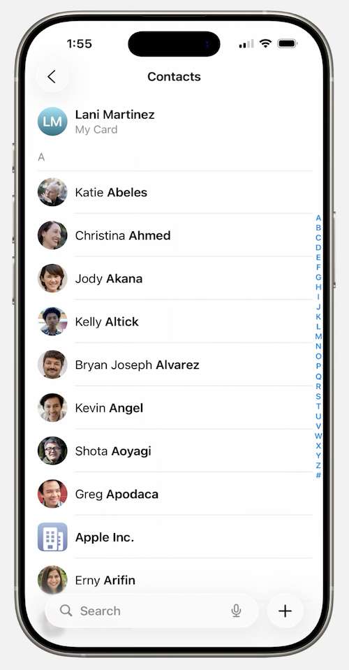 iOS 26 Contacts App