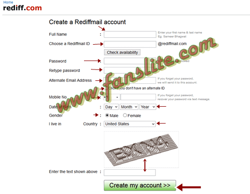Rediffmail Account