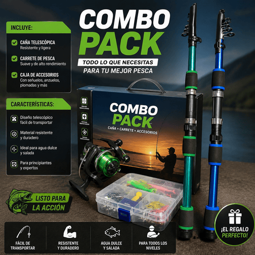 pack caña de pescar