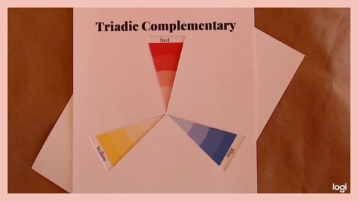 triadic complementary color scheme, primary colors, red, blue, yellow