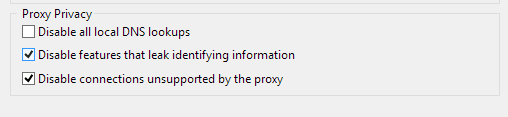Proxy privacy settings