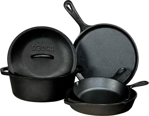 Lodge cast iron pan set