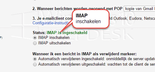 IMAP Synchronisatie via Gmail