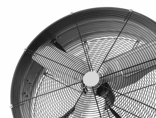 Electric fan on white background, closeup