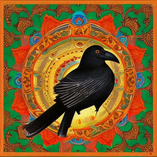 Hinduism style crow