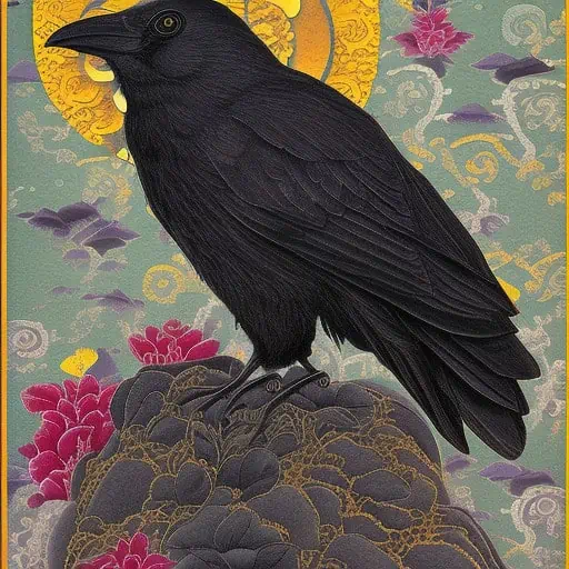 buddhism style crow