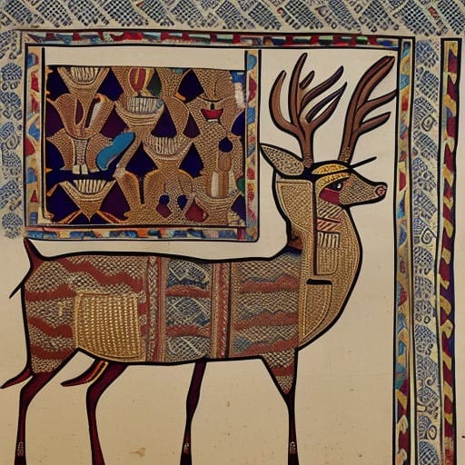 Mesopotamian style deer