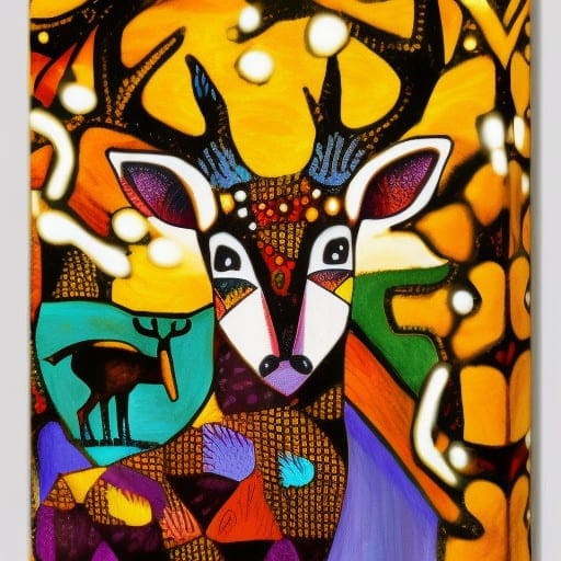 african art style deer