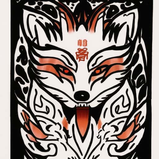 Japanese style fox demon