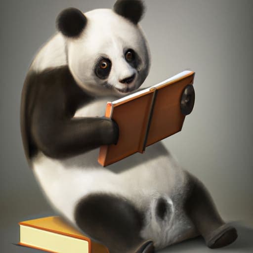 panda with book