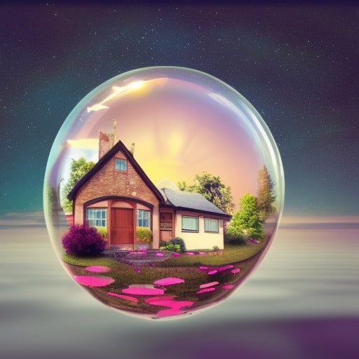 beautiful home in a dream bubble