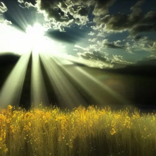 sun rays through clouds
