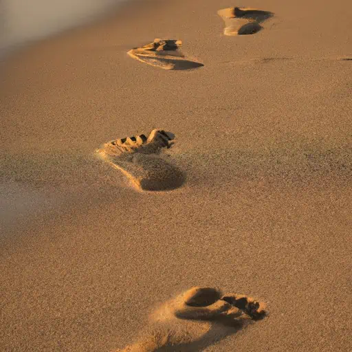 footprints on a beach