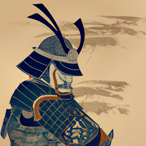 samurai with ram inspired helmet